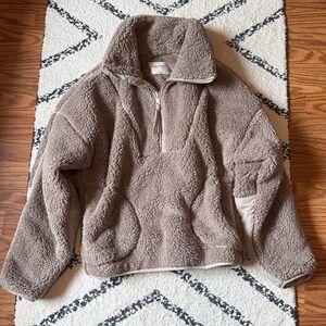 Abercrombie & Fitch Tan Sherpa Jacket
